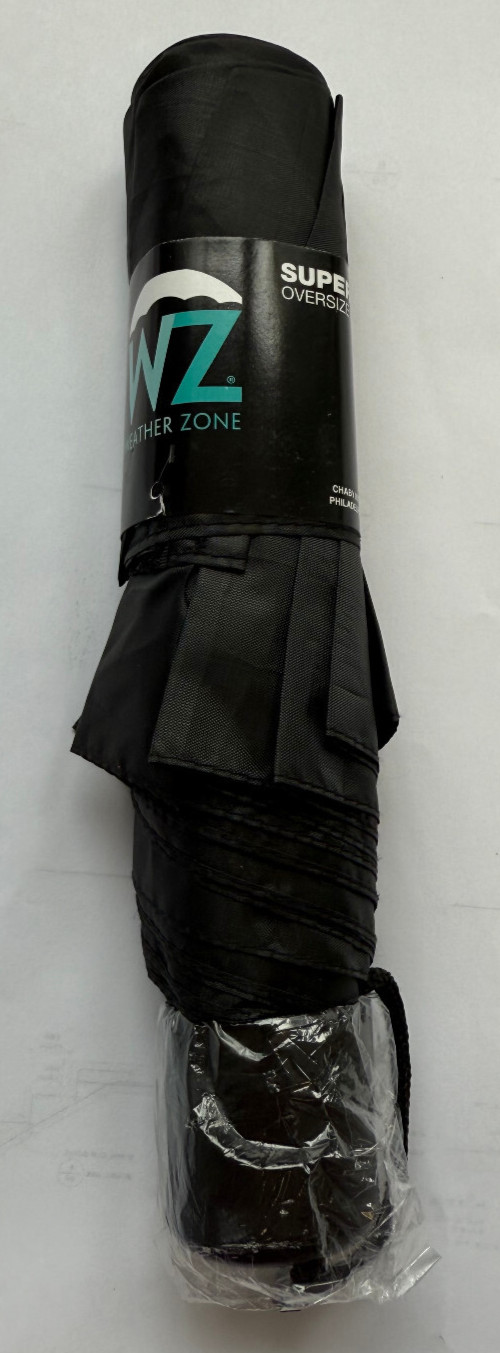 Weather Zone SUPER MINI Oversize Black Manual Push-Button Umbrella