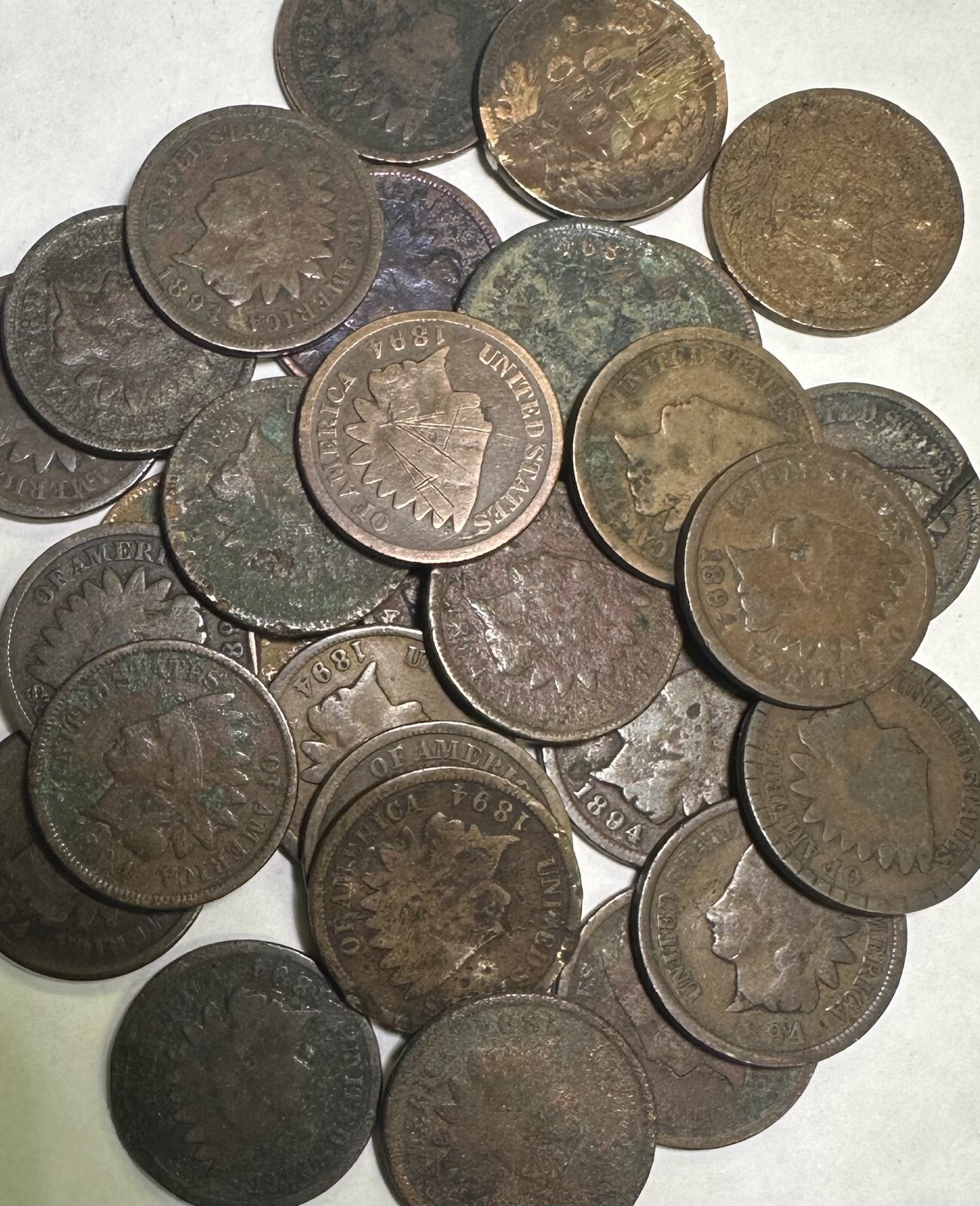 1894 Indian Head Cent (LOT OF 10 PC) SOLID DATE ALL 1894 CULLS WHOLESALE 10 PC!