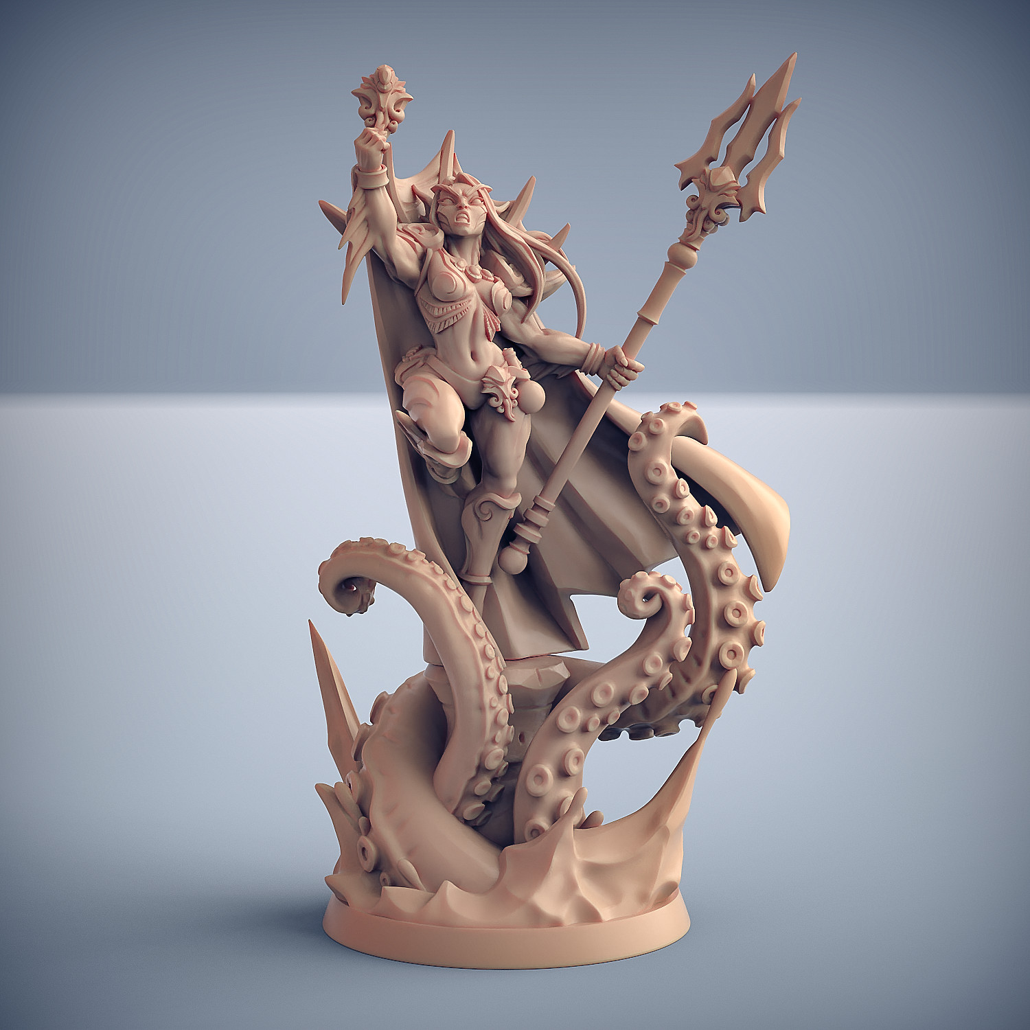 Triton Sorceress Wizard - Artisan Guild Fantasy Dungeons and Dragons Miniature