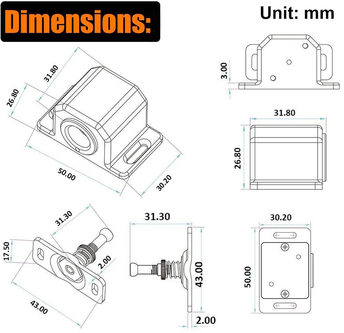 MATEE DC12V Metal Fail Secure Mode Multifunctional Mini Electric Cabinet Lock