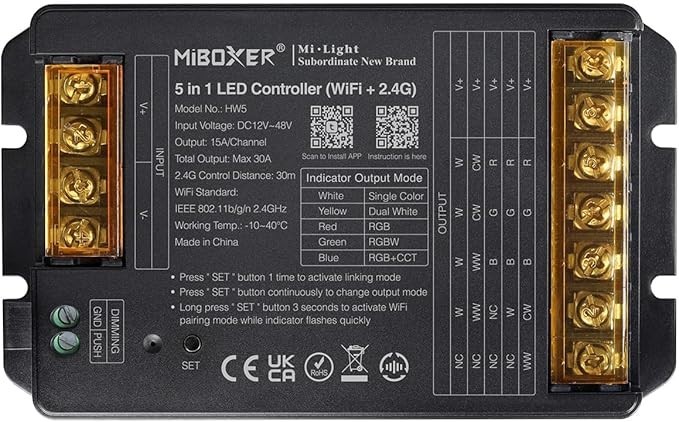 ‎Miboxer HW5 5 in 1 LED Strip Light Controller,Compatible with Alexa Google Home