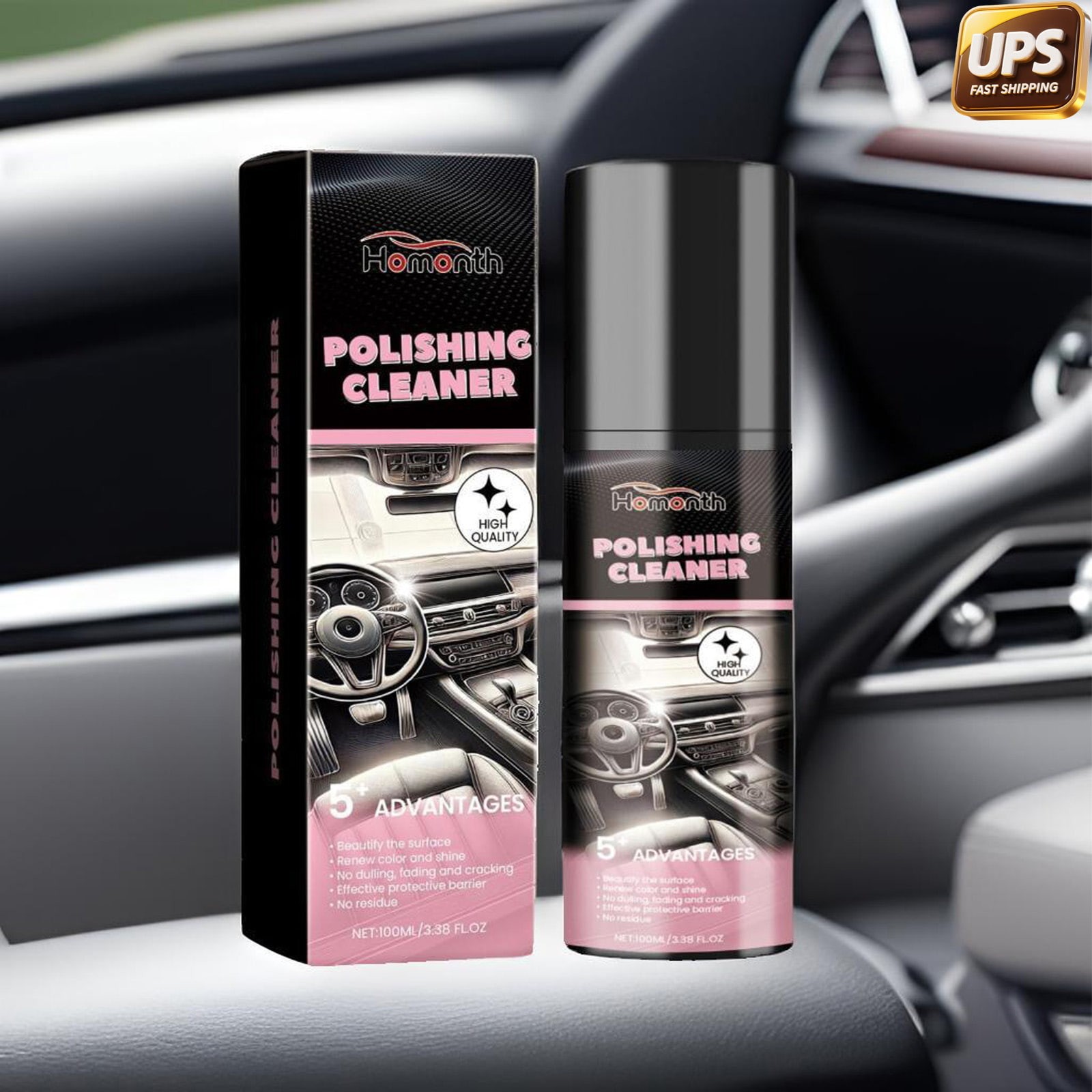 Pro Interior Polish 100ml Car Detailing Spray Clears Dirt Restores Luster