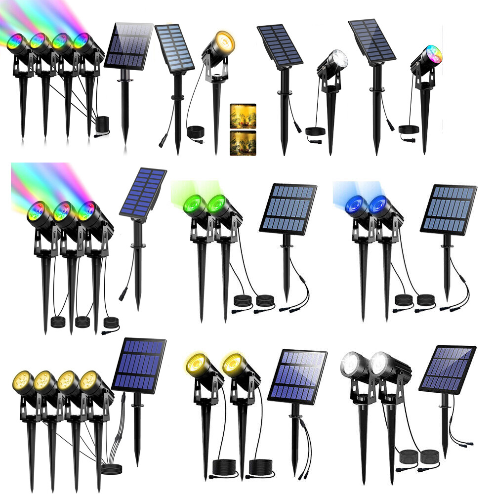 Solar Powered LED Spot Lights Landscape Lamp For Outdoor Garden Pathway Driveway