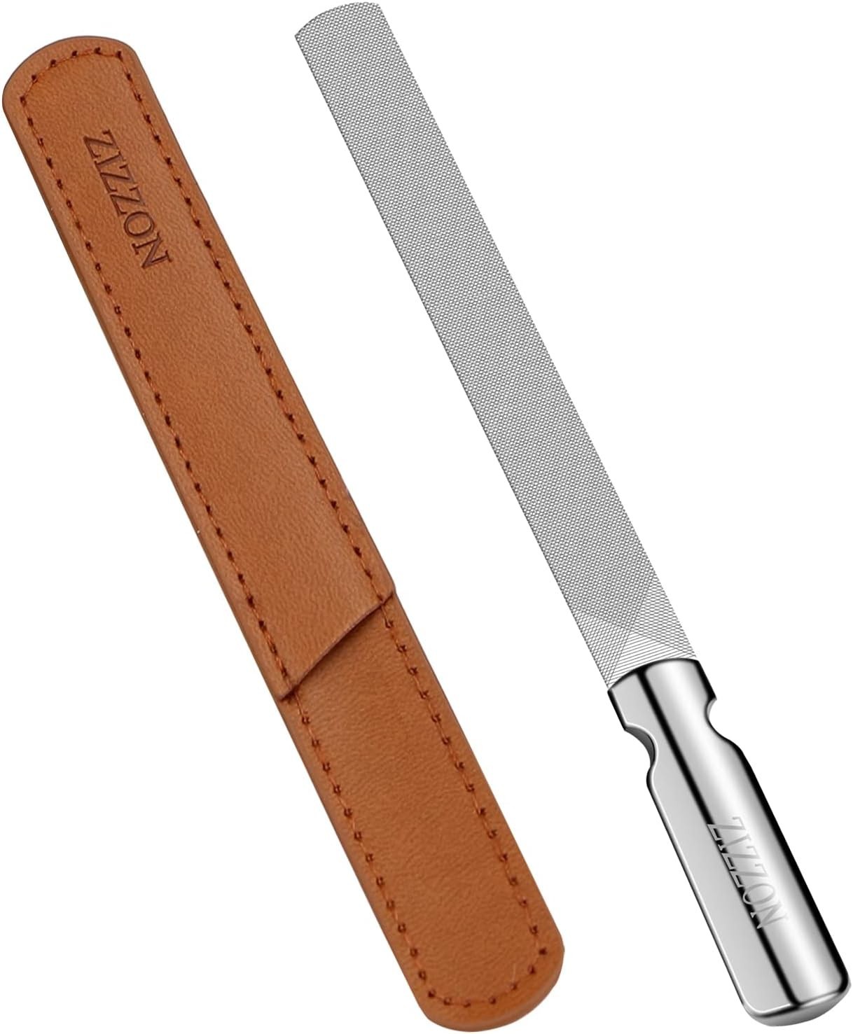 ZIZZON Professional Stainless Steel Nail Files Double Sided for Women and Men