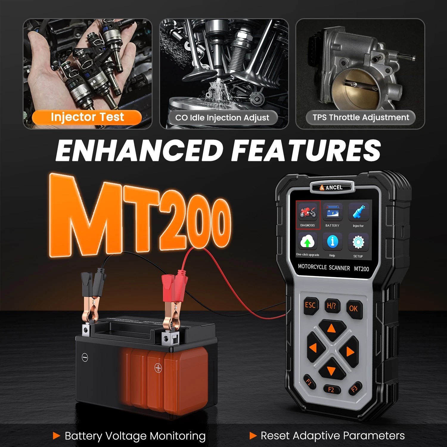 ANCEL MT200 OBD2 Motorcycle Diagnostic Scanner Code Reader For BMW BRP HARLEY