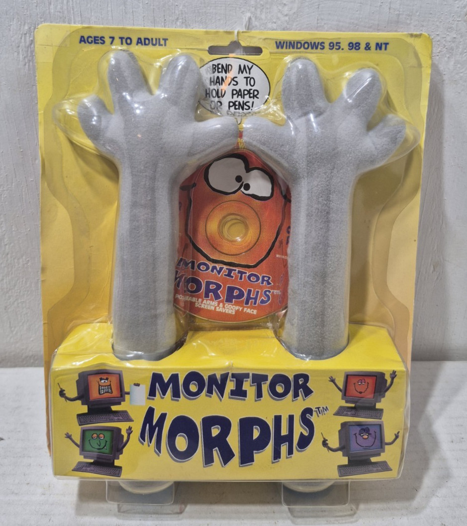 Vintage Monitor Morphs Computer Screen Saver Windows PC Software NOS Funny Arms