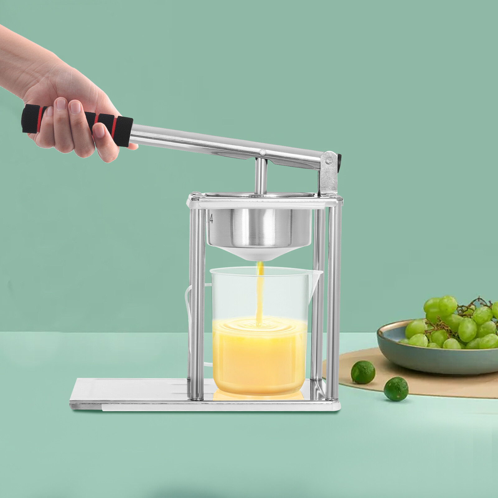 Manual Hand Flat Press Orange Lemon Juicer Fruit Squeezer Press Machine SUS304