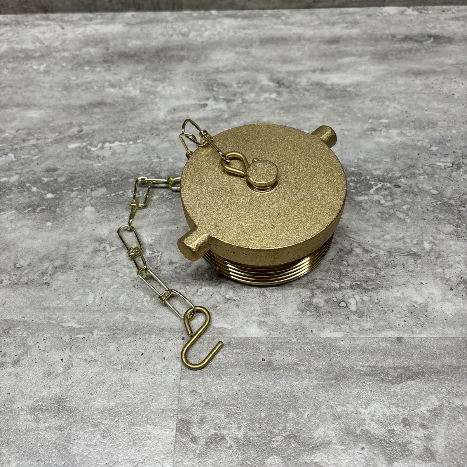 FPPI 07-450-00 2-1/2 inch NST Plug with Chain, Rough Brass, New
