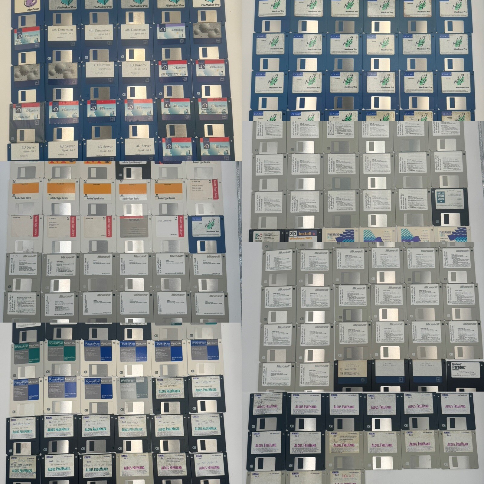 HUGE lot of 267 Vintage 3.5 Floppy Disks Software For Macintosh & Windows 3.1