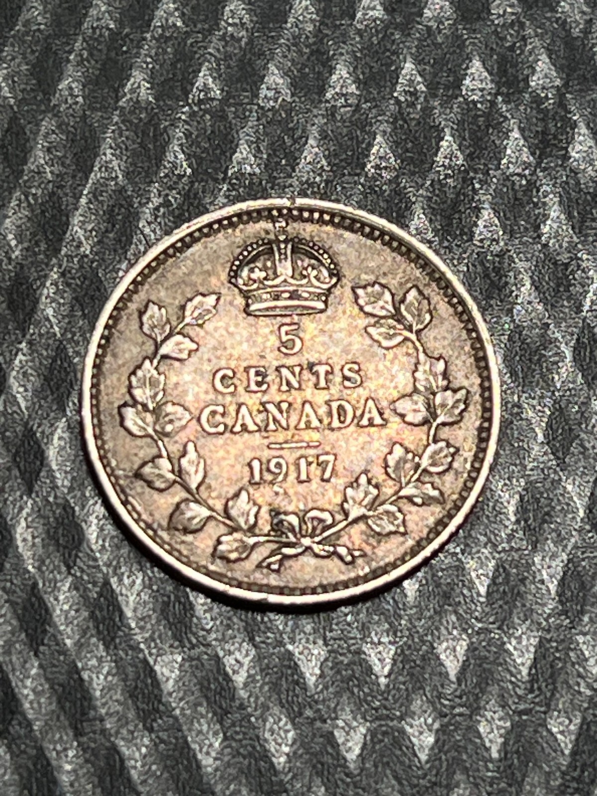 1917 Canada  SILVER 5 CENTS Sterling - CH XF  #Z1