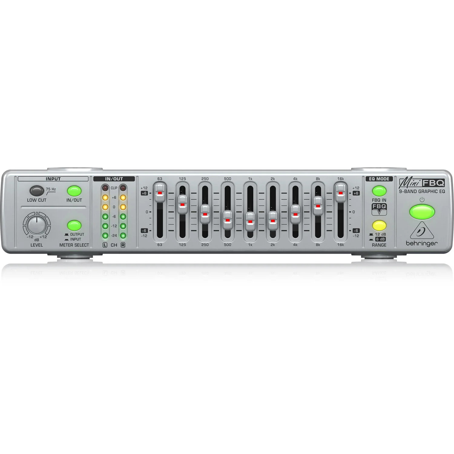Behringer FBQ800 V2 Compact 9-Band Graphic Equalizer with FBQW