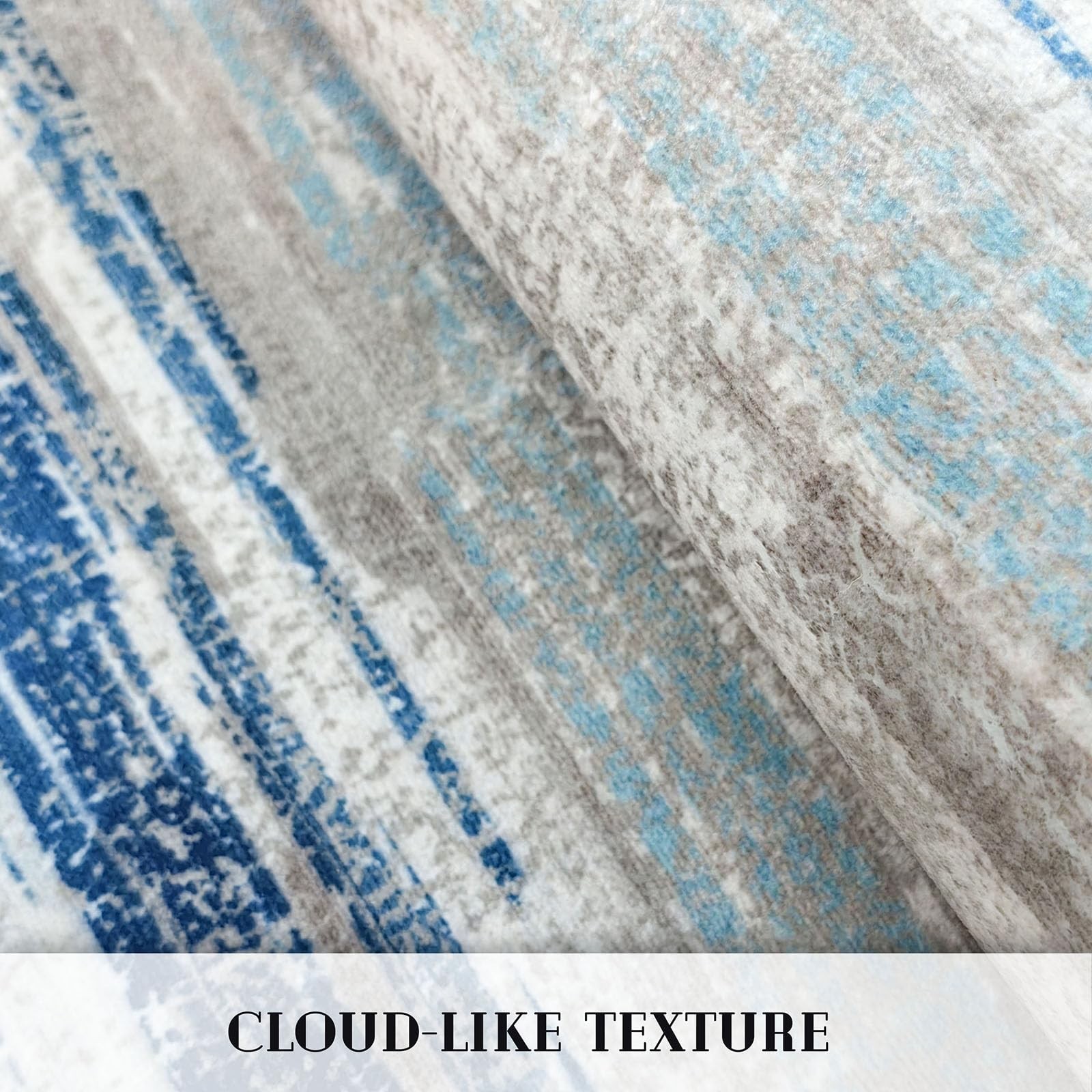 Lansny Small Abstract Area 2' x 3' (Rectangular), Blue Aqua/Beige Taupe Multi