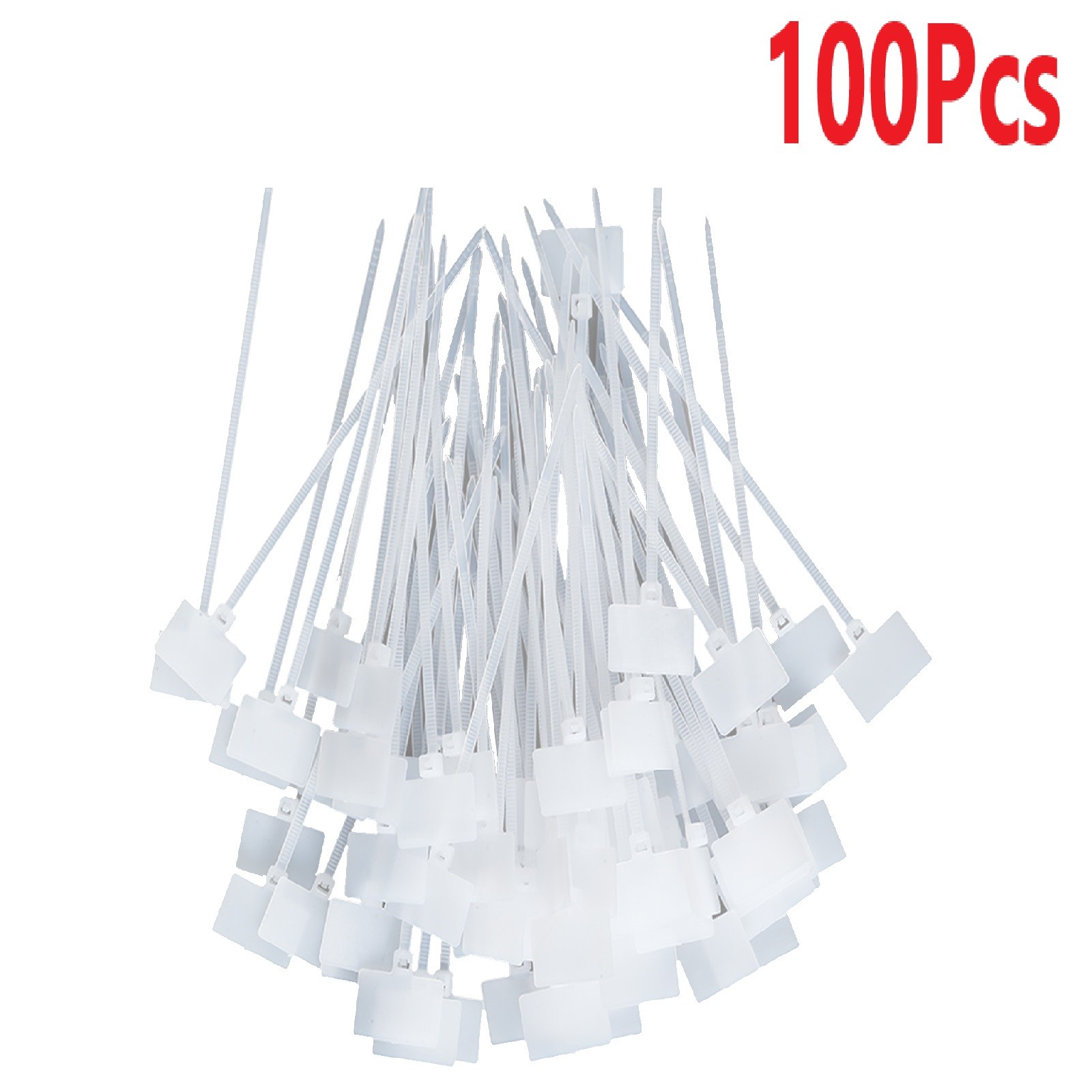 100 Pcs Zip Ties Write on Ethernet RJ45 RJ12 Wire Power Cable Label Mark Tags