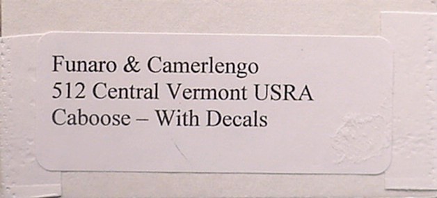 Funaro F&C HO Central Vermont USRA Caboose Kit 512