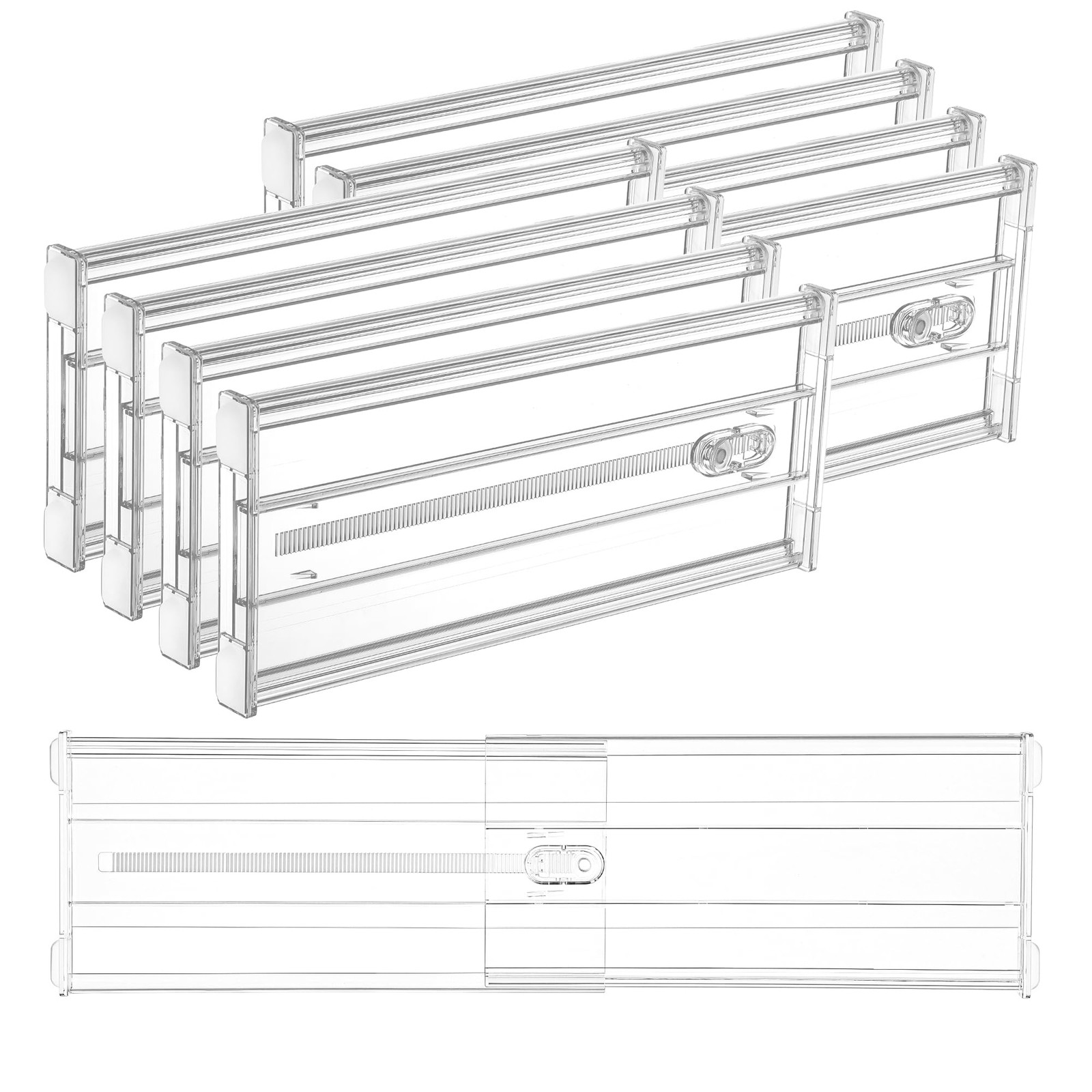 8 Pack 6" Tall Upgrade Drawer Dividers for Big and Deep Drawer, 12.8"-22.3" A...