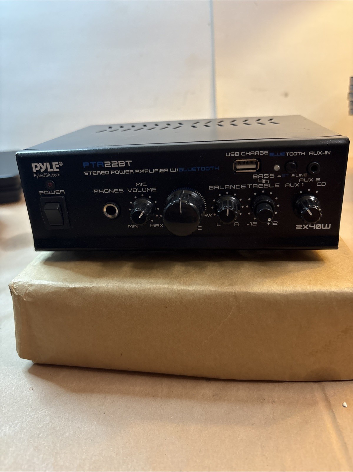 Pyle PTA22BT Stereo Power Amplifier W/Bluetooth READ 110V & 220V switch Great