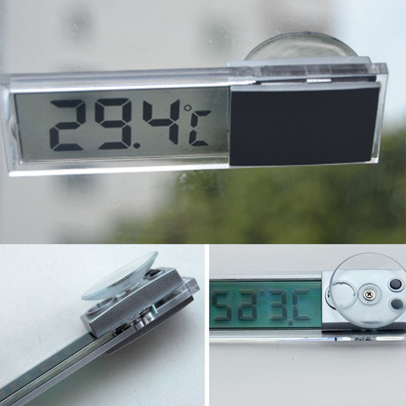 Interior Suction Cups LCD Digital Display Meter Thermometer Car Decoration