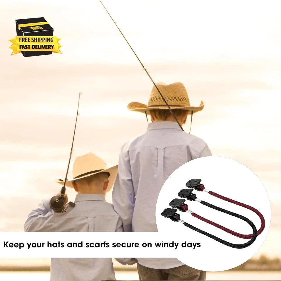 4 Pieces Windproof Hat Strap Clip Keeper Clips for Baseball Cap, Sailing, and Ou