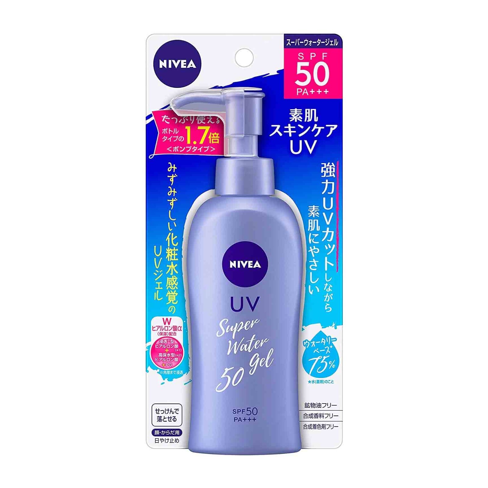 KAO NIVEA UV Super Water Gel Sunscreen w/ Hyaluronic Acid SPF50 PA+++ 140g
