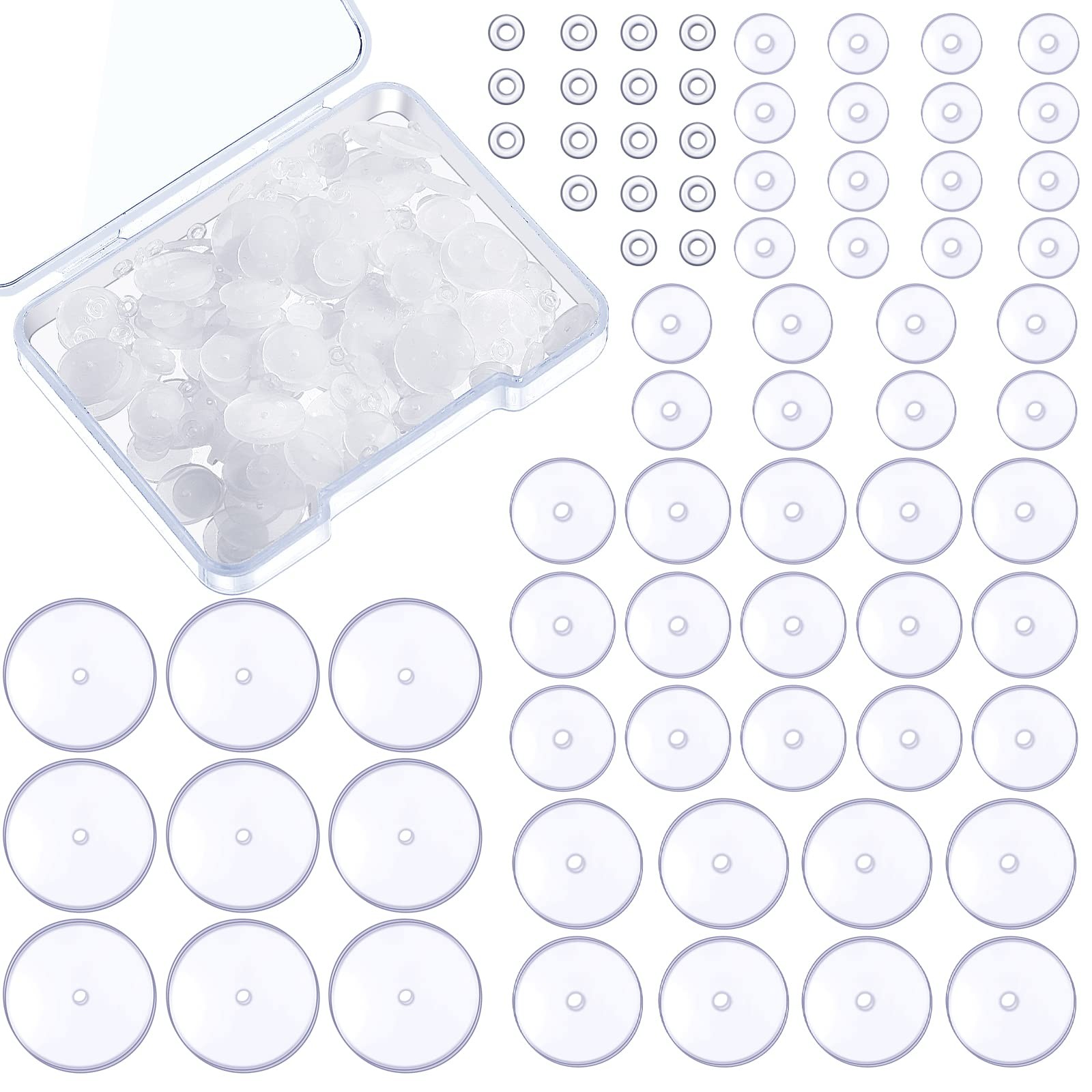 Wesiti 300 Pcs Clear Piercing Disc for Bump 3/5/7/9/11/13 mm