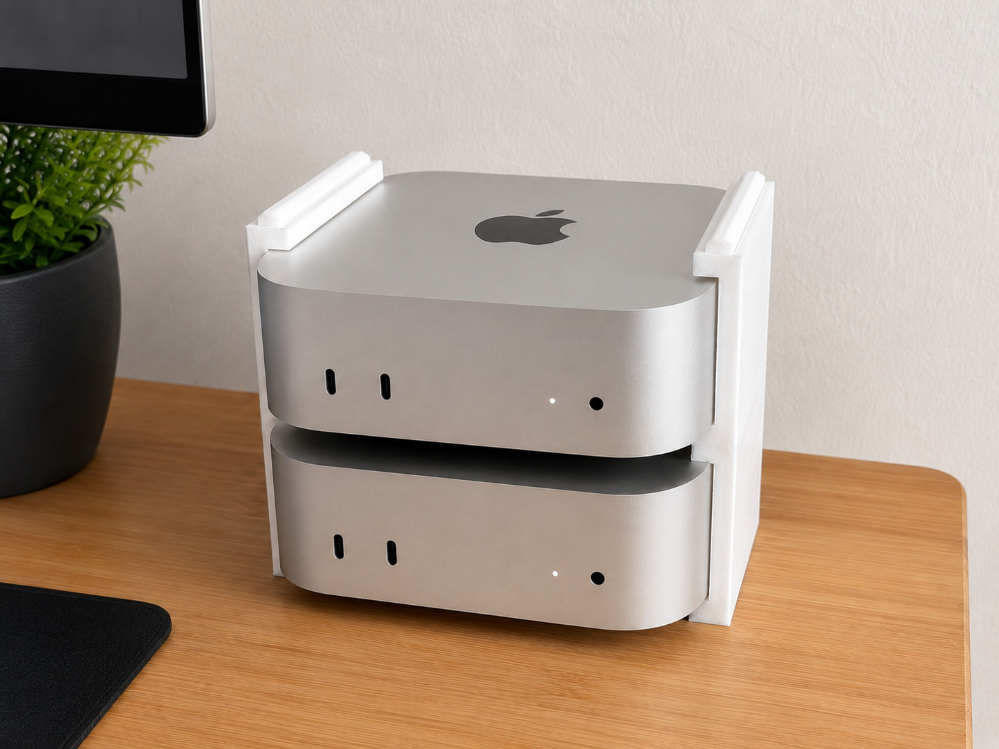 Modular M4 Mac Mini Stack Mount Holder 2-4 Tier Desktop Organizer Stand