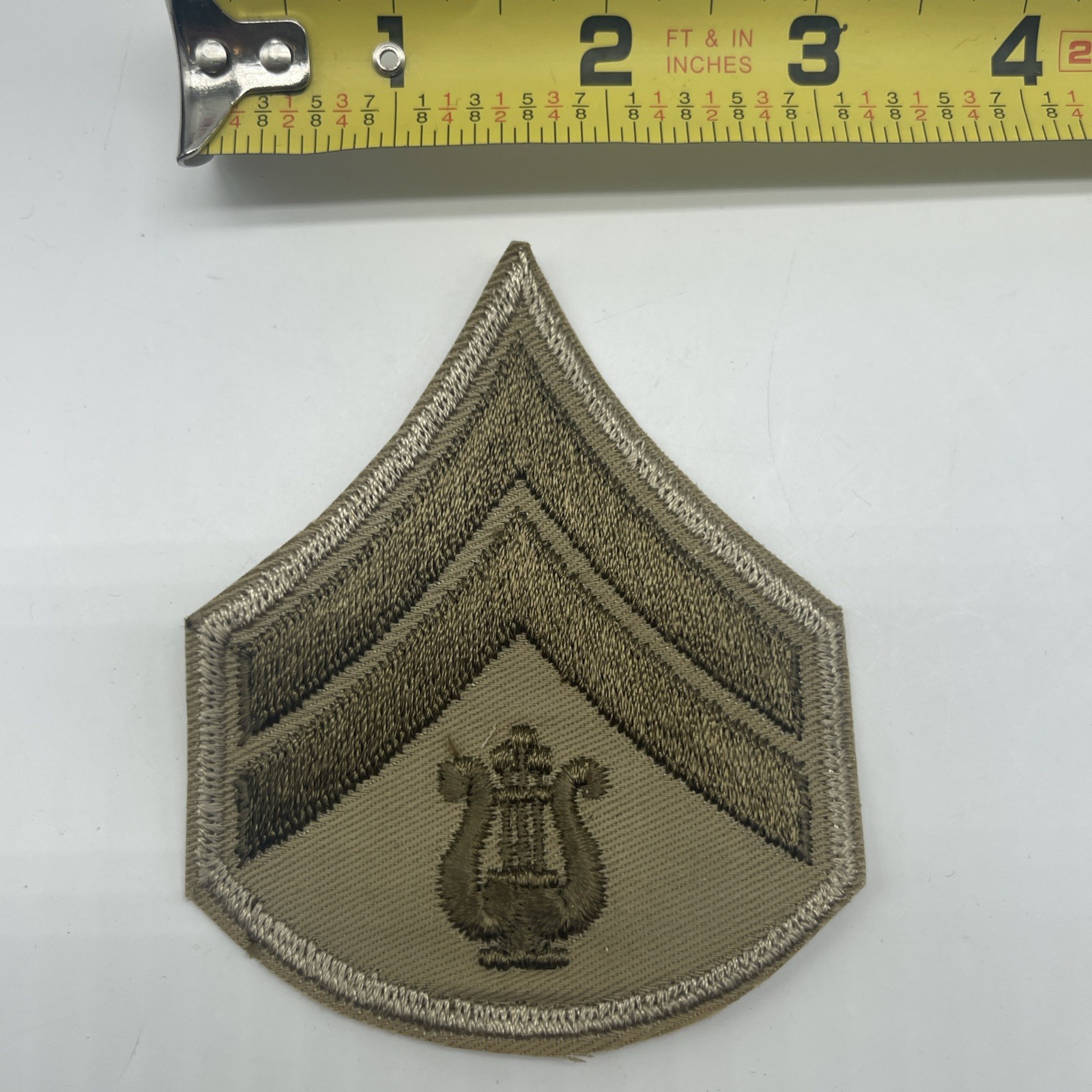 U.S. Military Army Corporal Musician Rank Patch Insignia Chevron Cut Khaki X1
