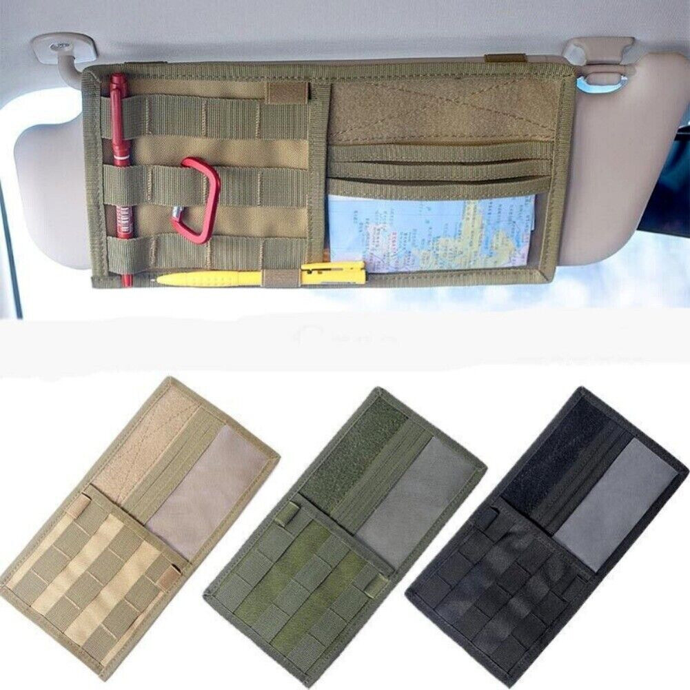 Tactical Molle Car Sun Visor Pocket Organizer Pouch Utility Car Sun Hanging Bag