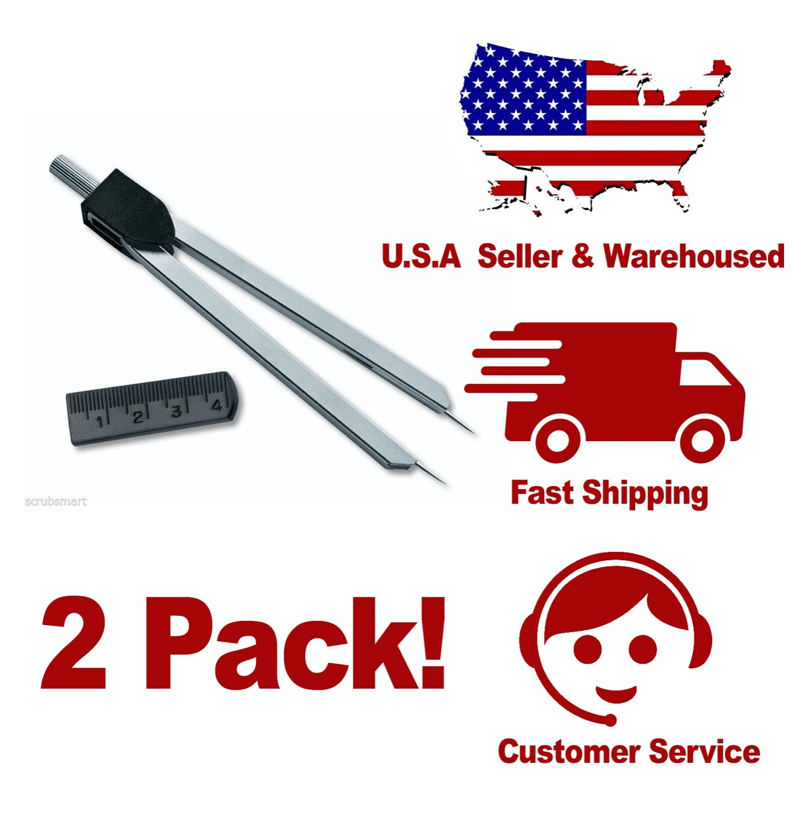 2 Pack | 2 Medical Nursing Nurse ECG EKG Caliper | US Seller | #101 $4.99 each!