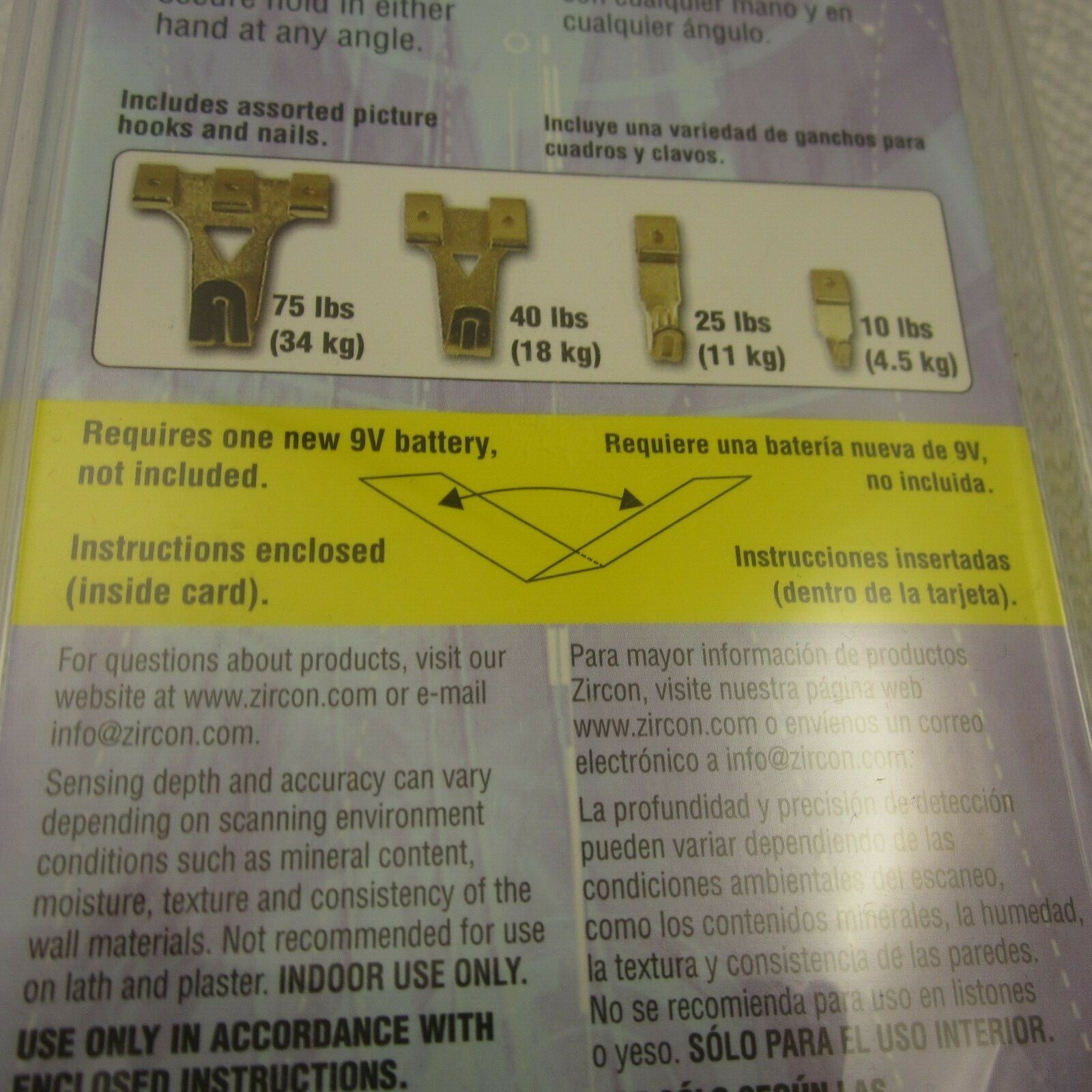 Stud StudSensor Edge Picture Kit Bonus Assorted Hooks And Nails Zircon 65946