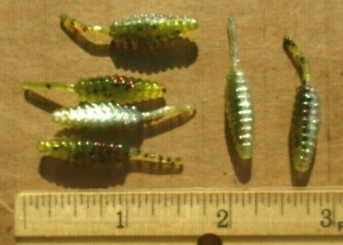 25 TENNESSEE SHAD RED FL 1.5" RAT Tail BEETLES Crappie Fishing Lures Beetle Spin