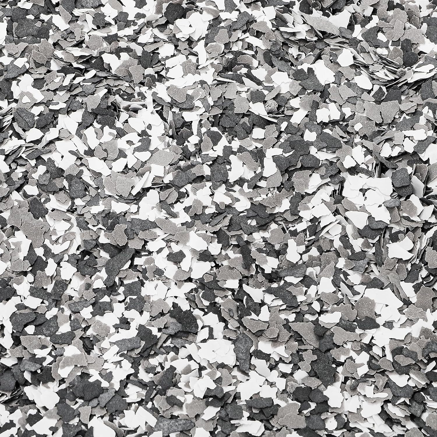 2Kg/4.4Lb Decorative Color Chips – Gray, White & Black Epoxy Paint Flakes for Ga