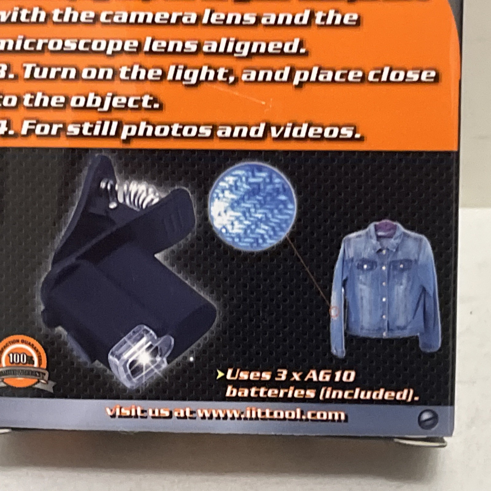 Universal Cell Phone Microscope 15X Magnification w Clip Works on any Cell Phone
