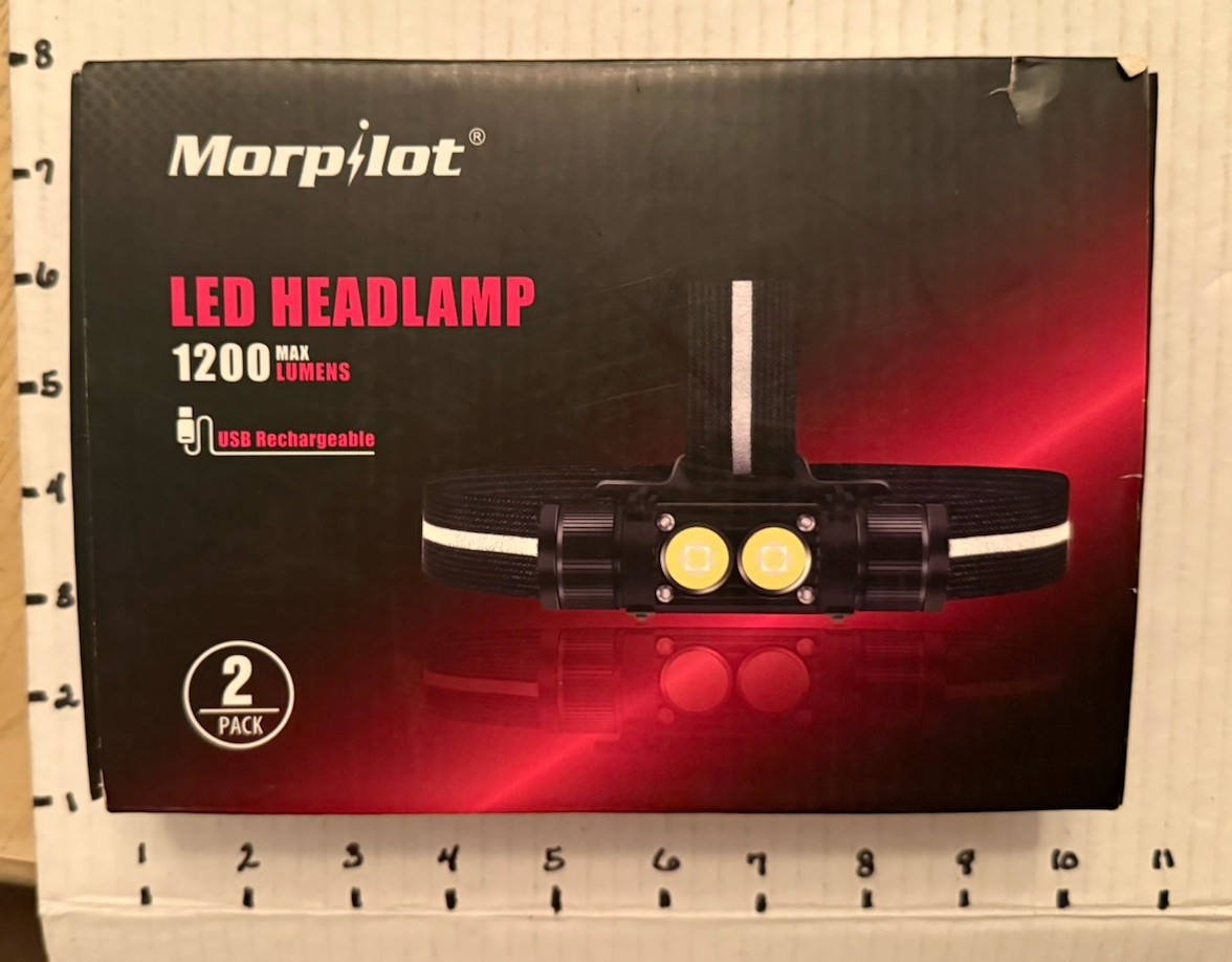 LED Headlamp Rechargeable 2-Pack