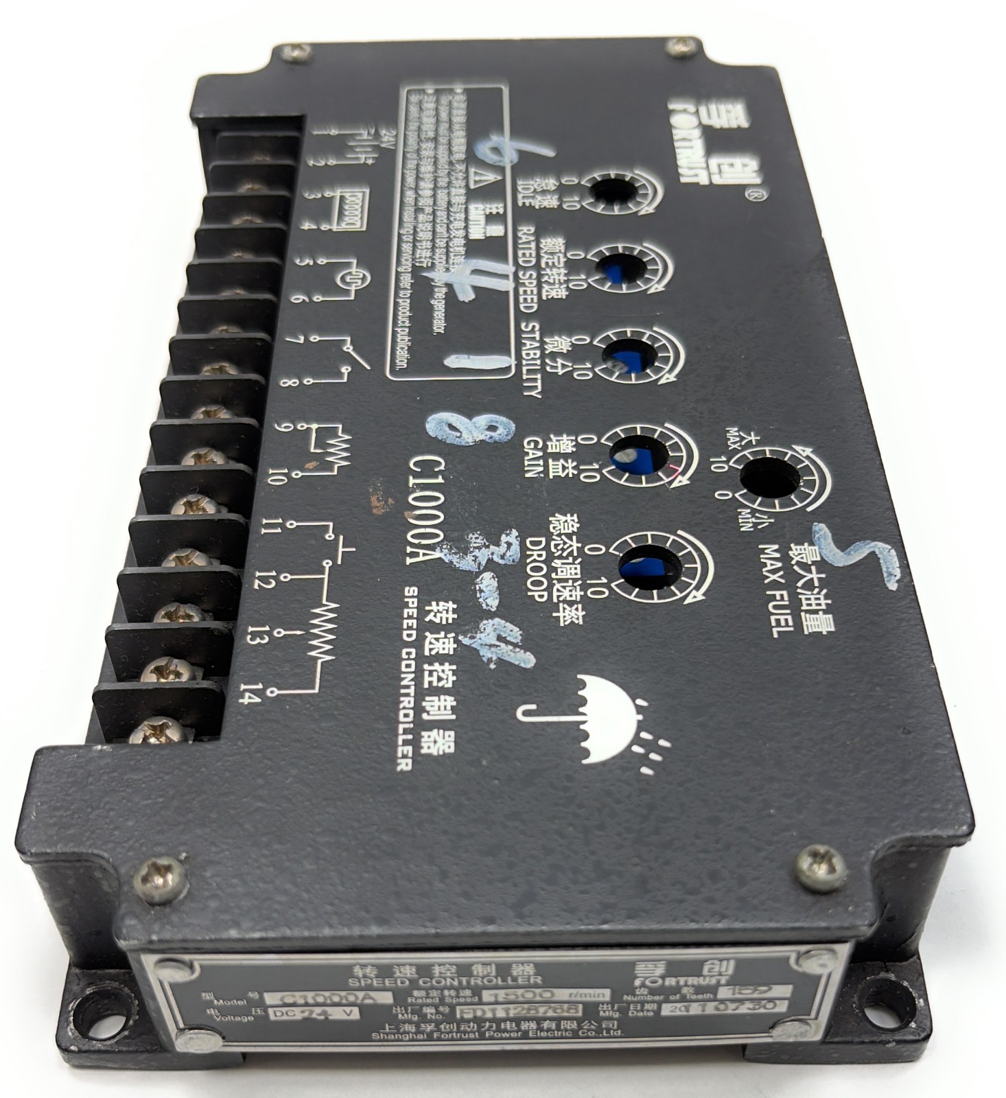 Fortrust C1000A SPEED CONTROLLER UNIT Mfg. No. FD1128788 VOLTAGE DC 24V