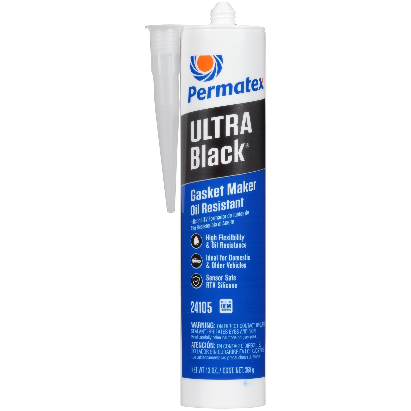 24105 Ultra Black Maximum Oil Resistance Rtv Silicone Gasket Maker, 10.6 Oz.