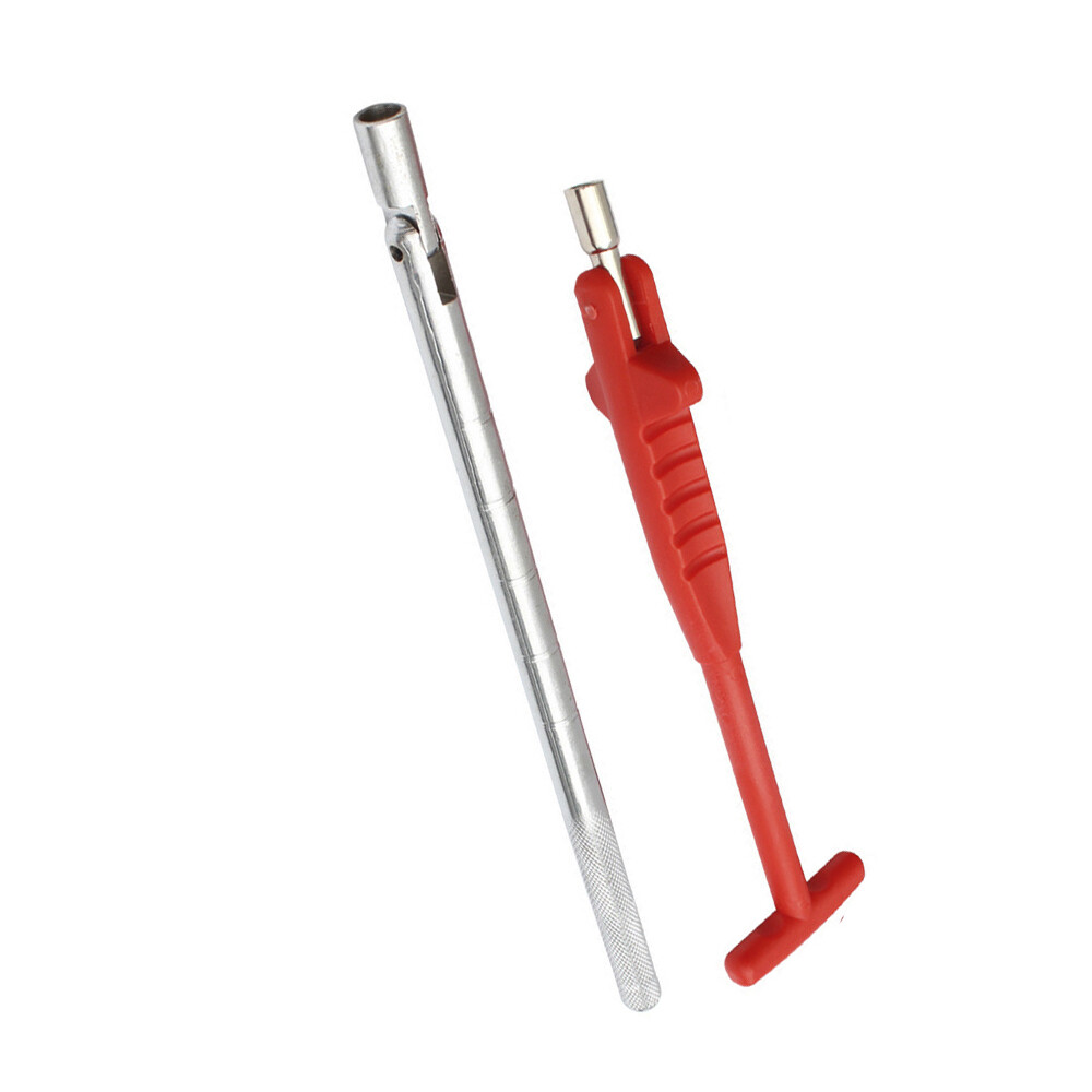 Red Tire Valve Puller For Leverage Against Wheel Rim Application Plastic&Metal