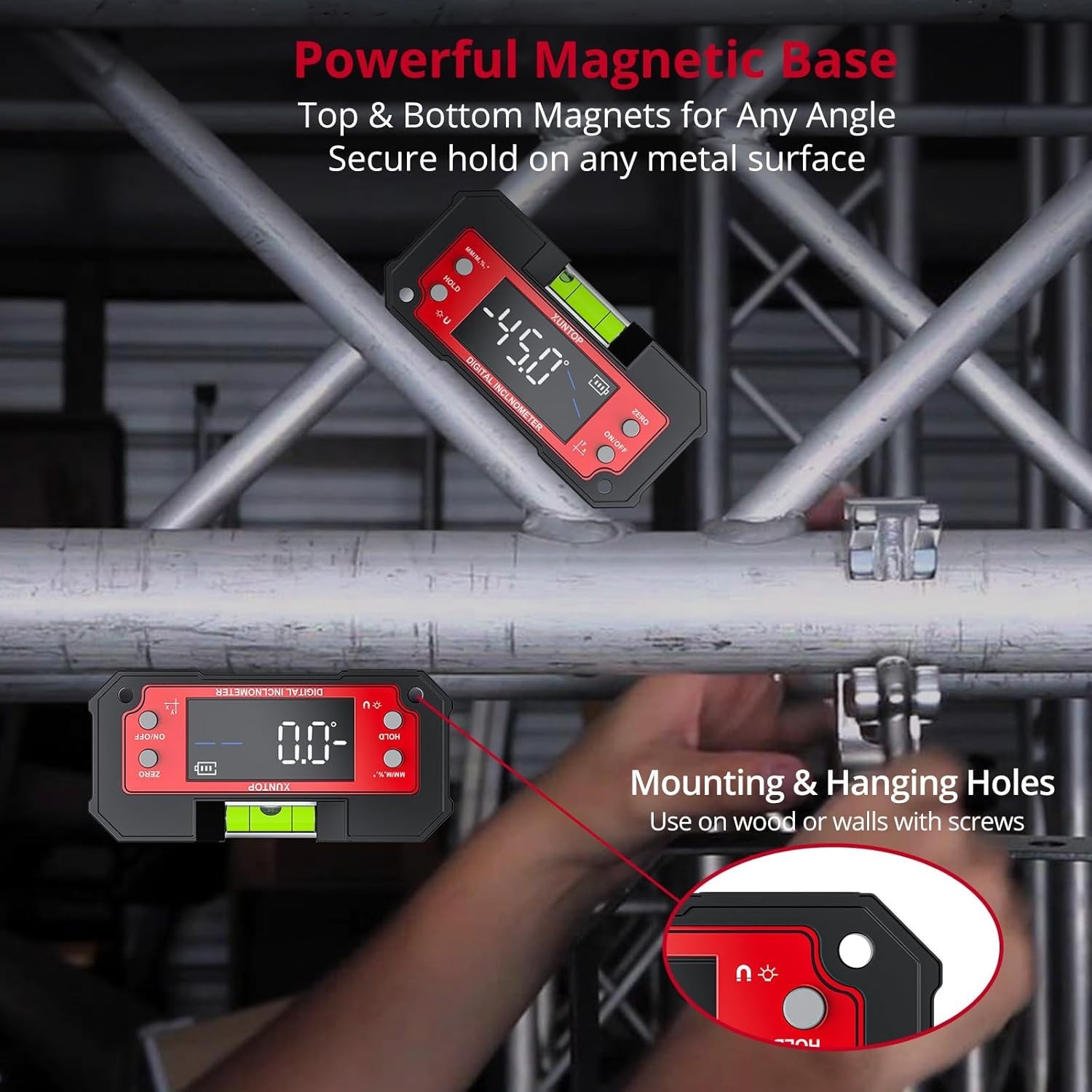 User-Friendly Dual Axis Angle Finder with Rechargeable Battery for Professionals