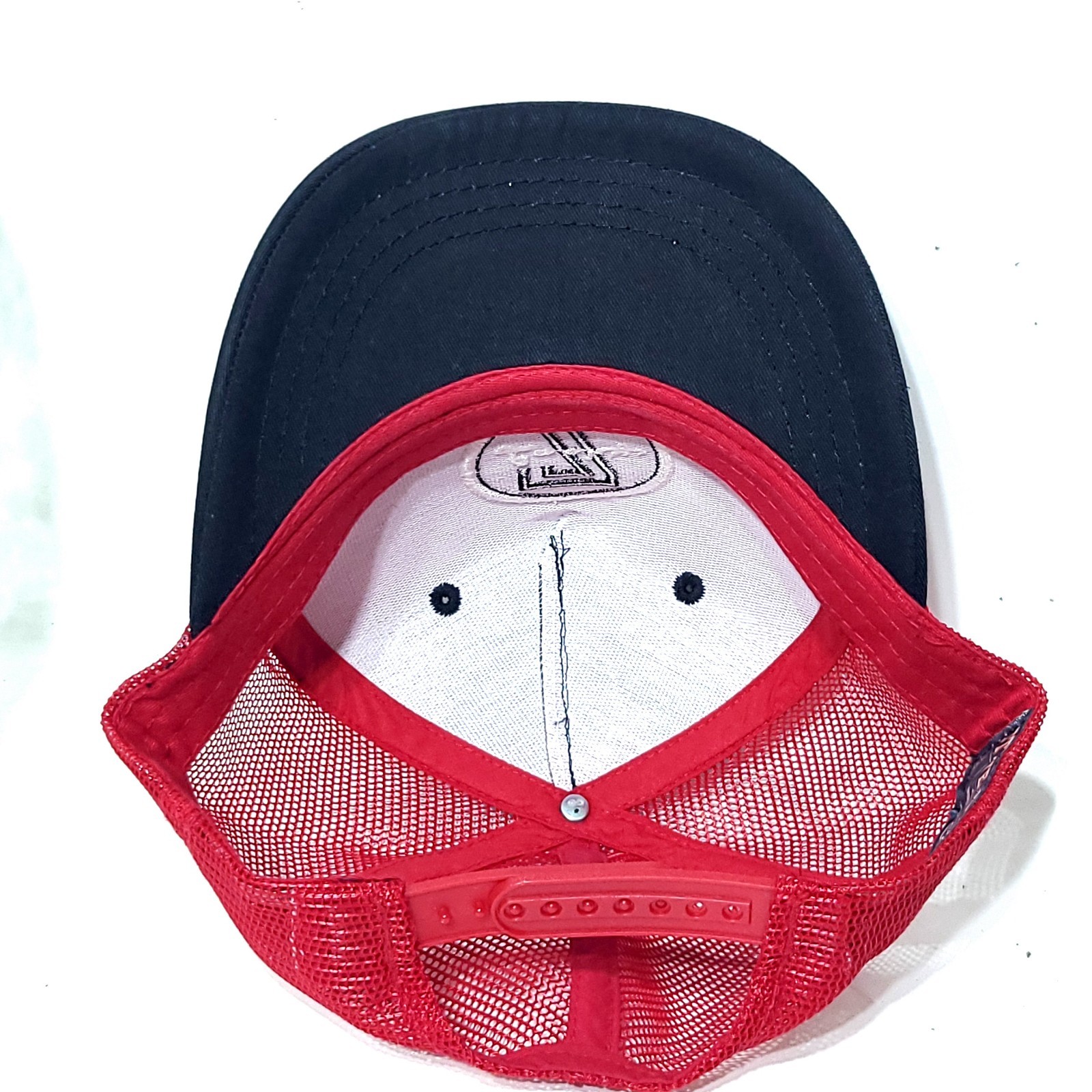 Lucky 7 Black Fabric Hat Cap with Red Mesh Snapback Steve & Barrys