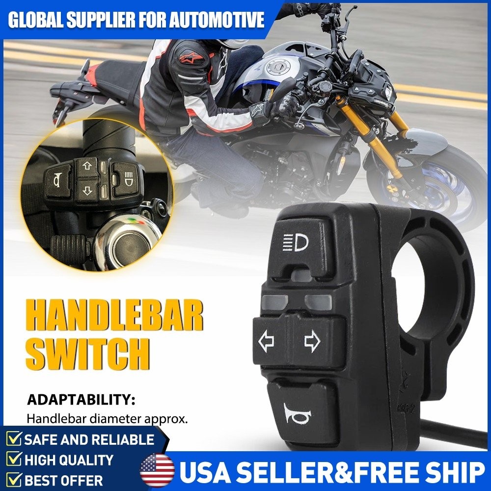 7/8" 22MM Motorcycle Handlebar Switch Headlight Horn and Turn Signal Control