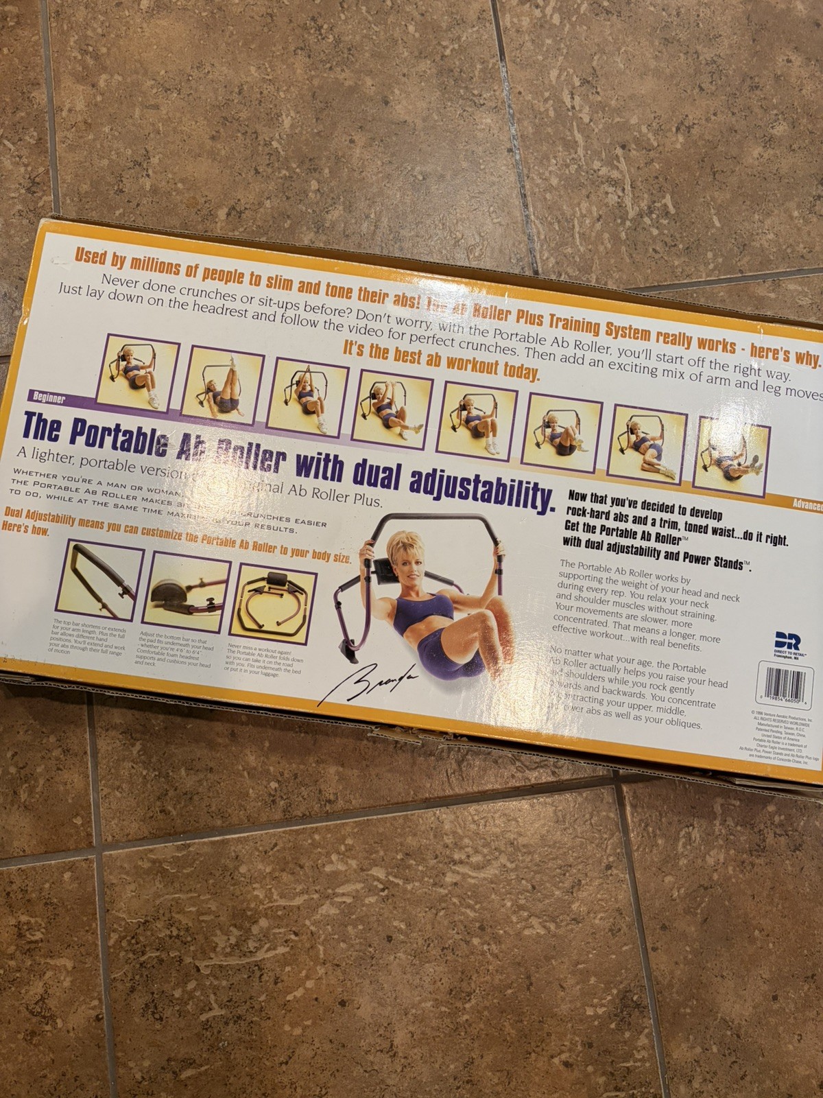 Vintage Ab Roller Portable Abdominal Exercise Adjustable W/video New Opened Box