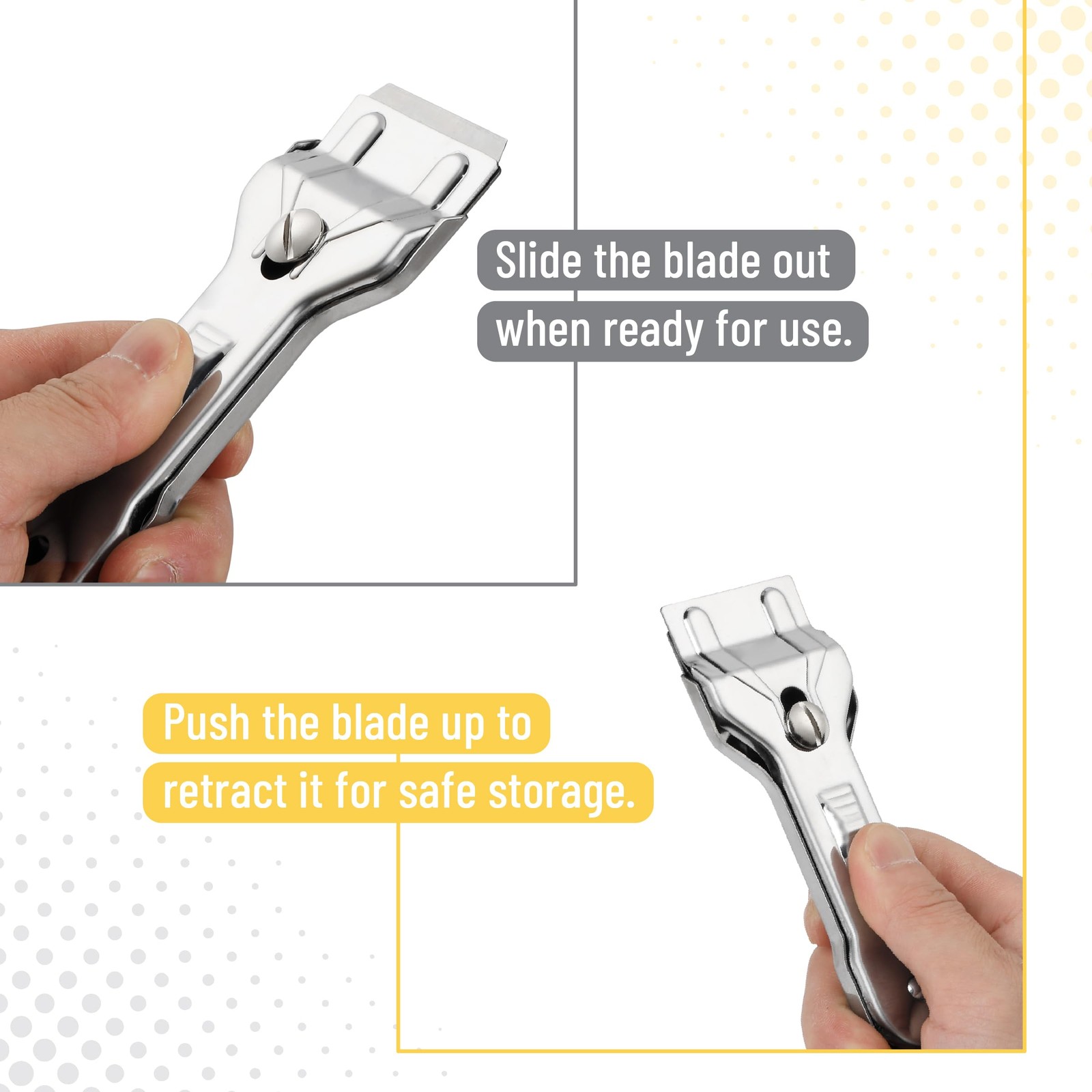 Bates- Metal Razor Blade Scraper Tool, 2 Pack, Carbon Steel Stainless