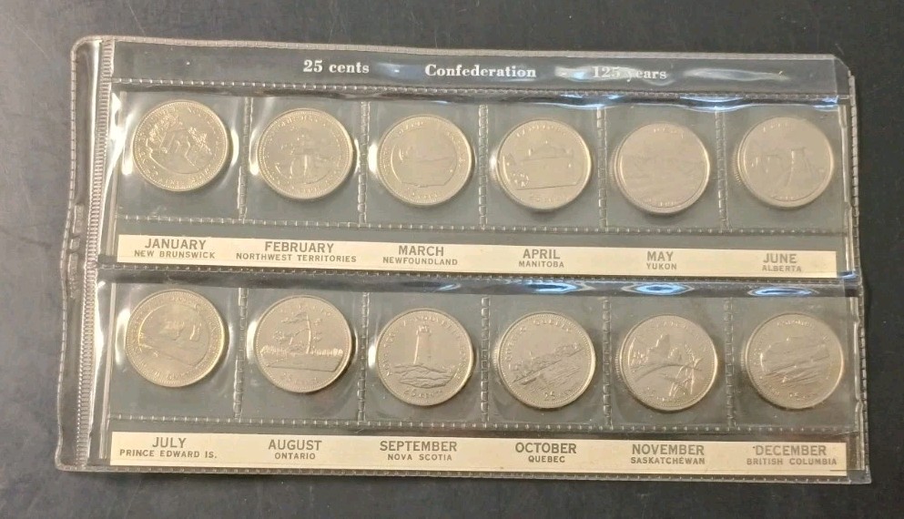Canada Confederation 125 Year Commemorative 25 cent coins 1867-1992 ( CA.#35 )