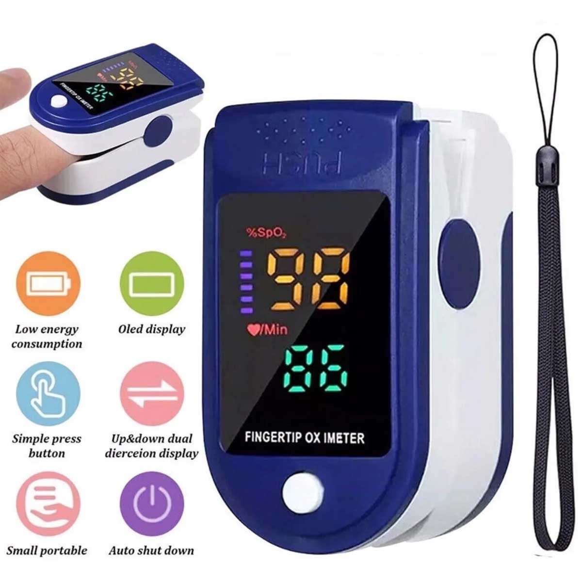 2Pcs Finger Tip Pulse Oximeter SpO2 Heart Rate monitor blood oxygen Meter Sensor
