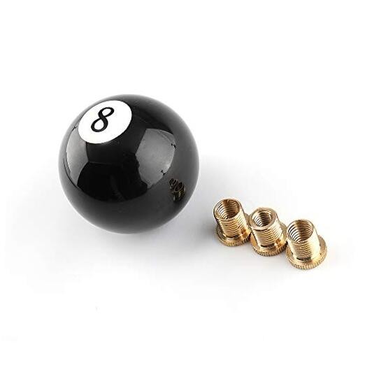8 Ball Billiard Black Round Shift Knob Acrylic Gear Shift Knob with 3