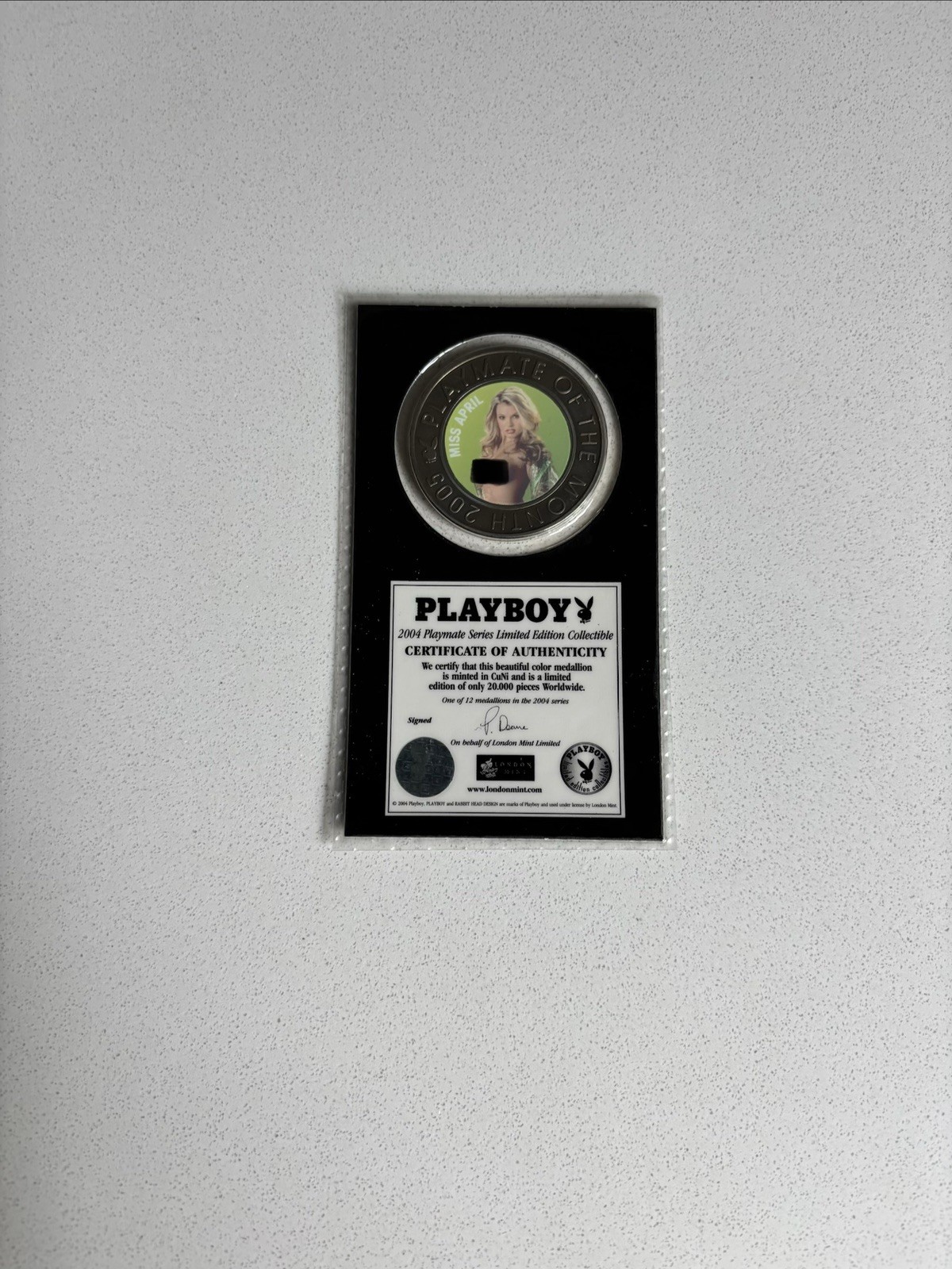 Playboy Bunny April 2005 Courtney Culkin Enamel Colored Limited Edition Coin