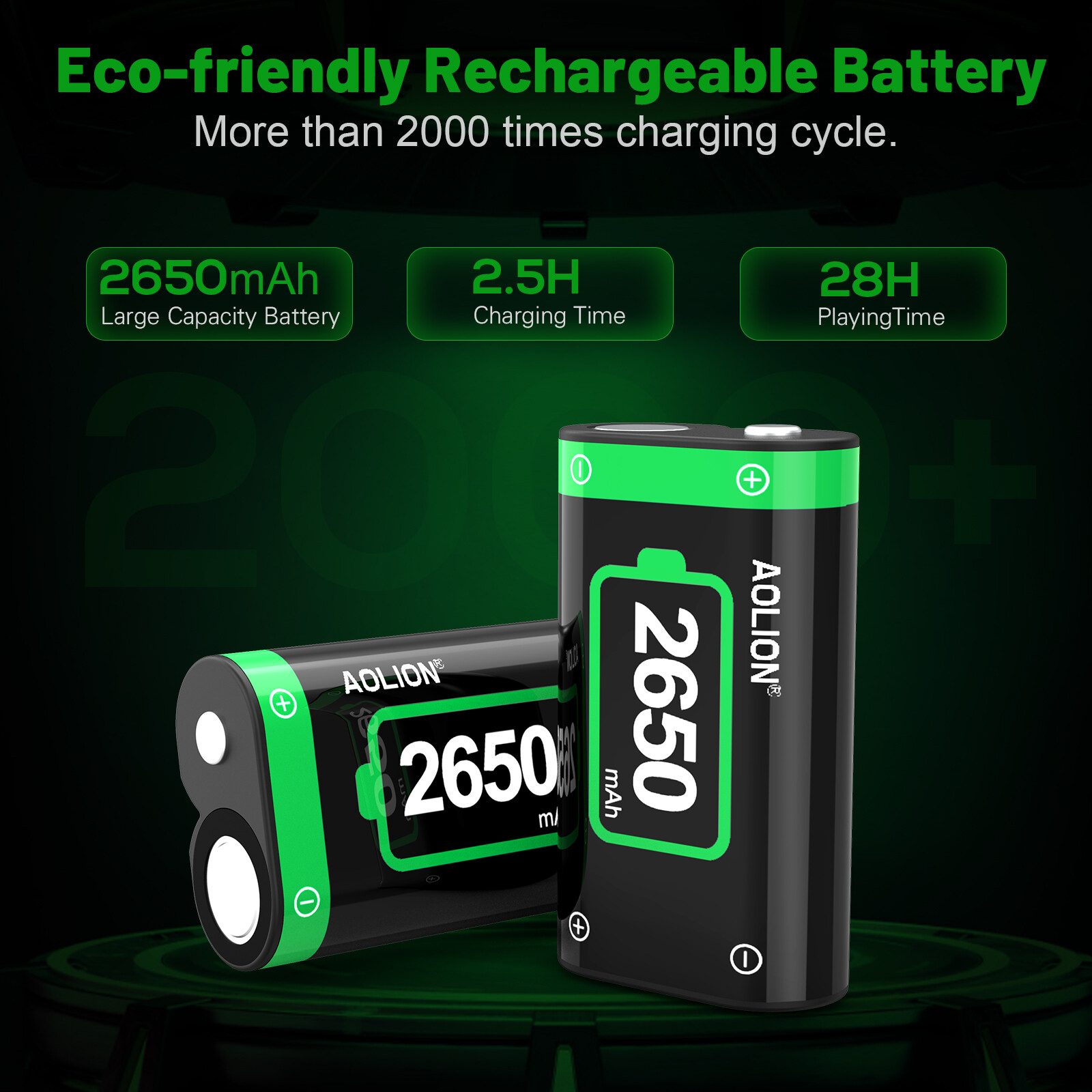 New For Microsoft Battery For Xbox One Wireless Controller 2650mAh Rechargeable