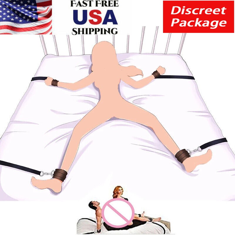 Bed Restraint Kit Rope Handcuffs Furry Cuffs Strap Sex Wrists Ankle for Roleplay