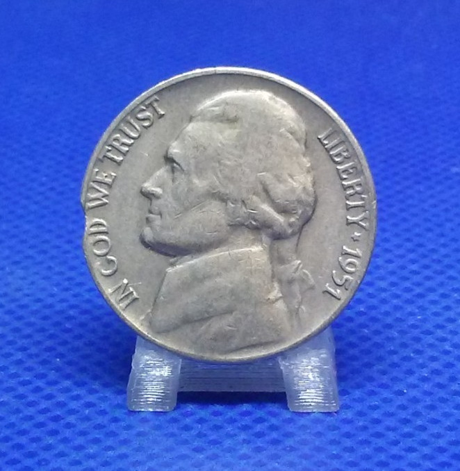 1951-P Clipped Planchet Nickel