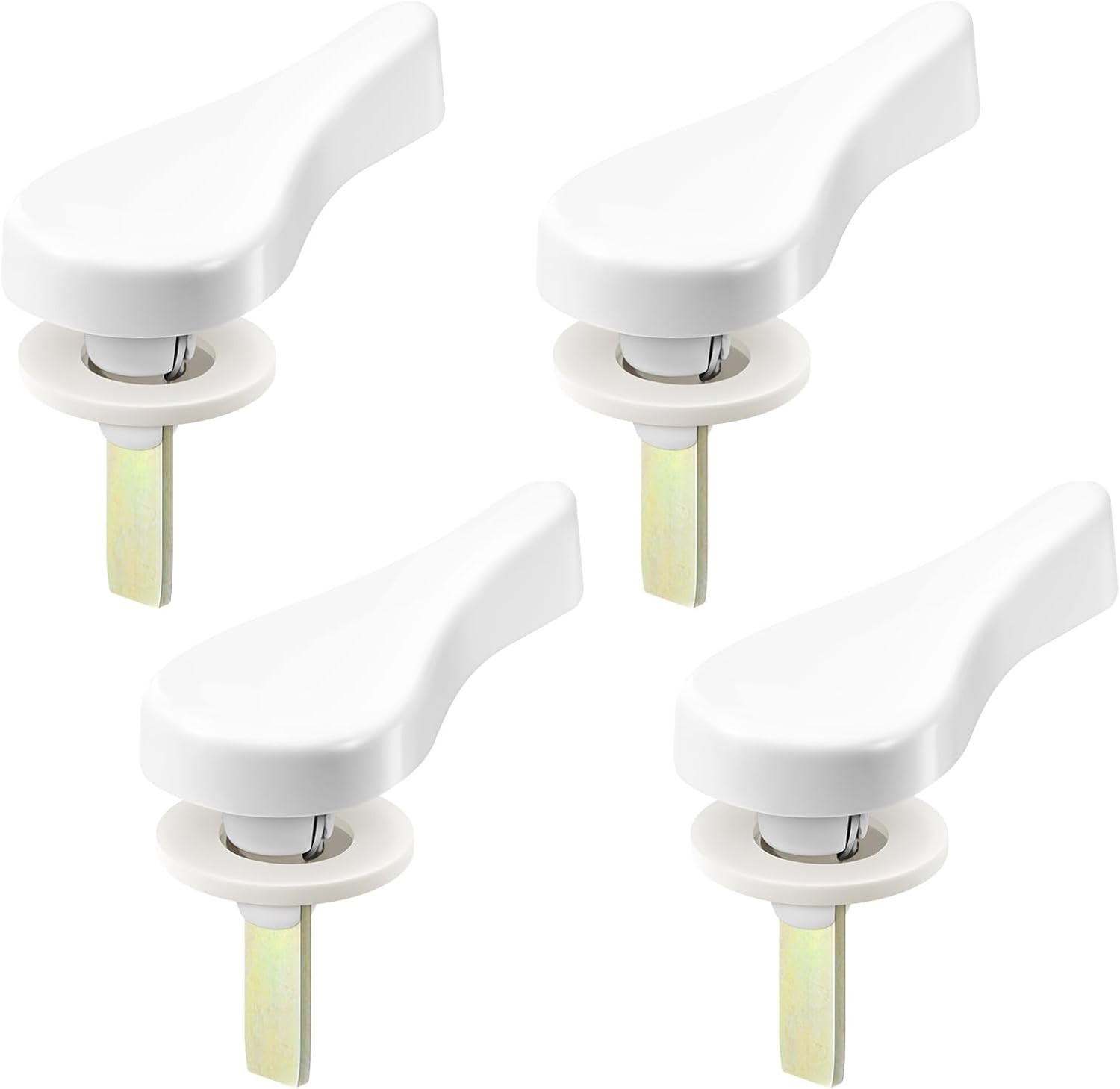 4 Sliding Door Latch Lever Spindle White Steel Pin Set for Patio Door Replacemen