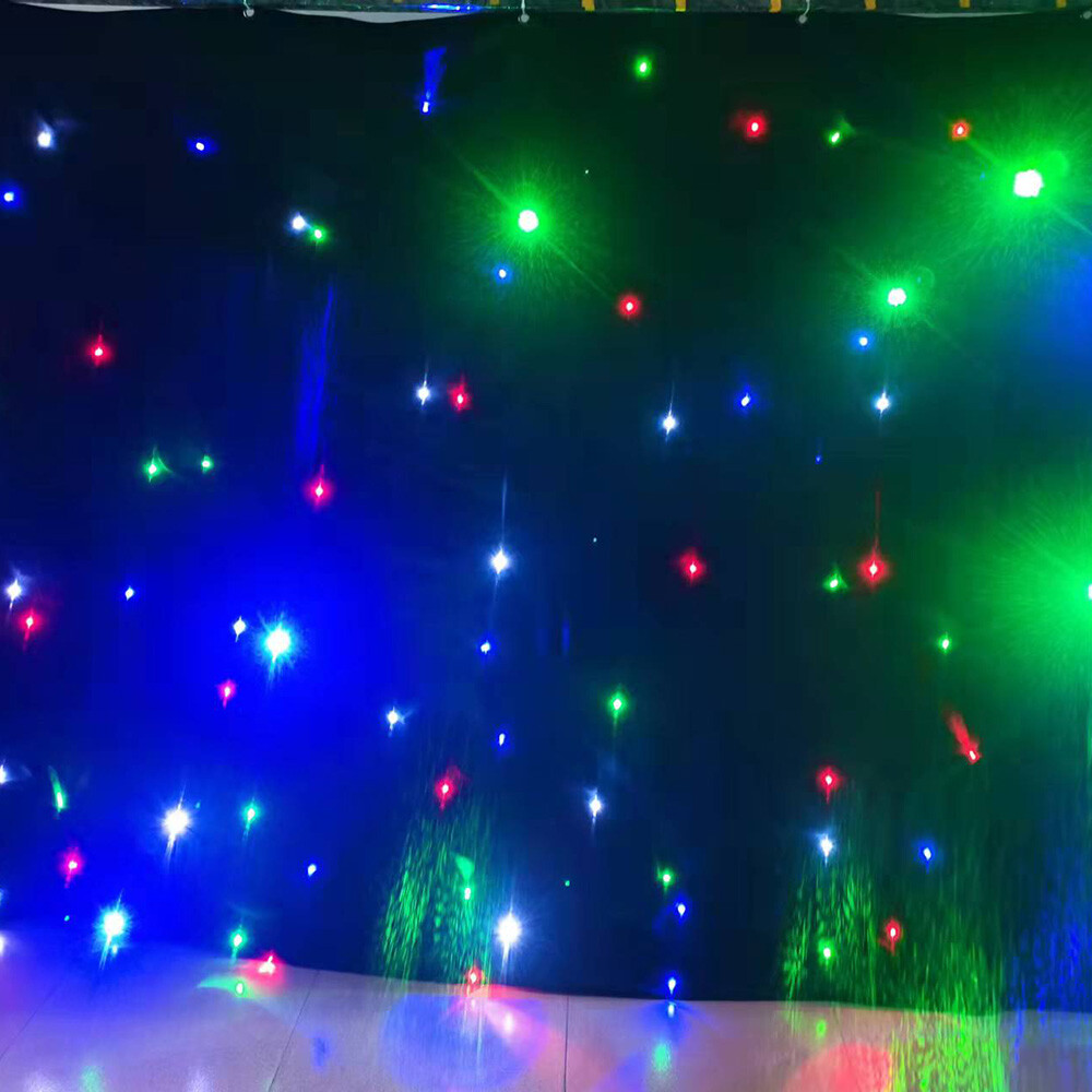 10x6.5ft Stage Star Light Led Backdrop Wedding Party Curtain Retardant Dj Pub